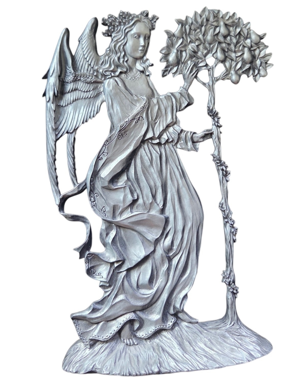 Angel Sculpture Wall Art in Silver - Elegant Home Art